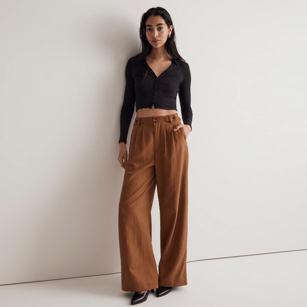 Madewell The Harlow Wide-Leg Pant in Acorn